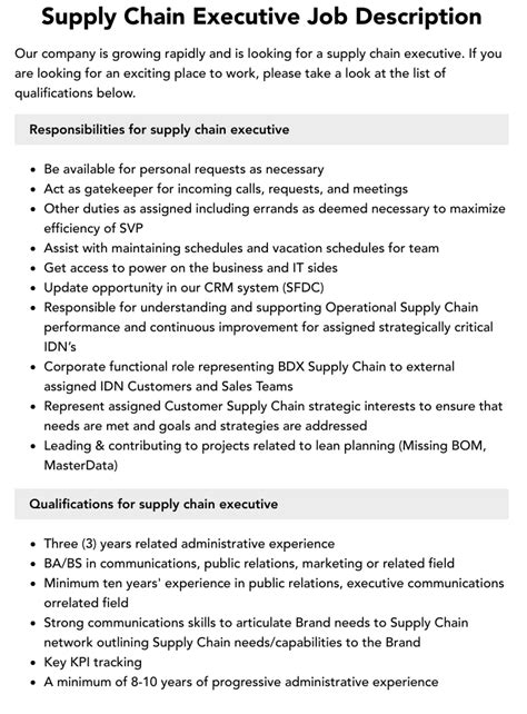 supply chain executive at chanel|Chanel job description.